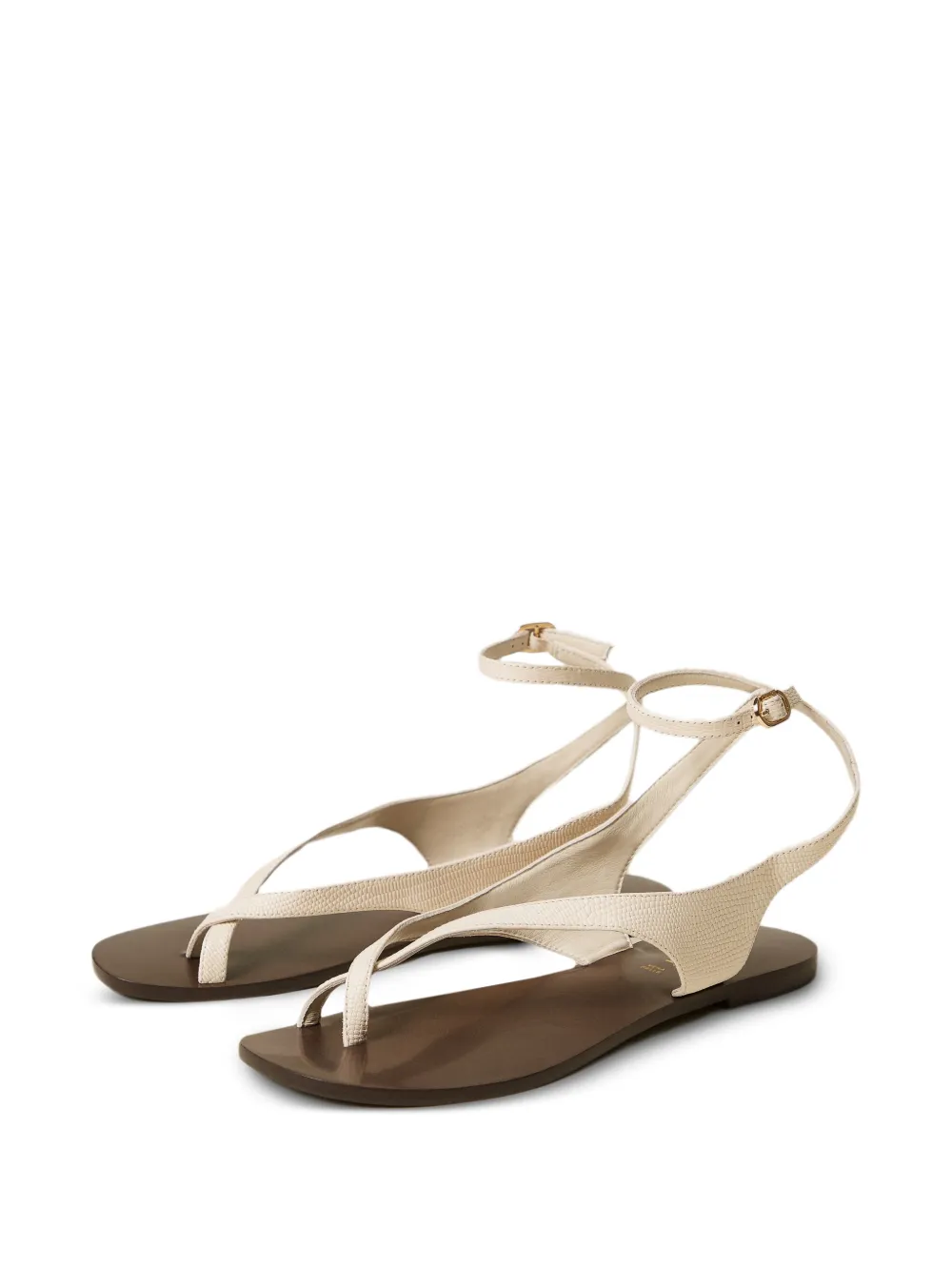 TWINSET ankle-strap leather sandals Beige
