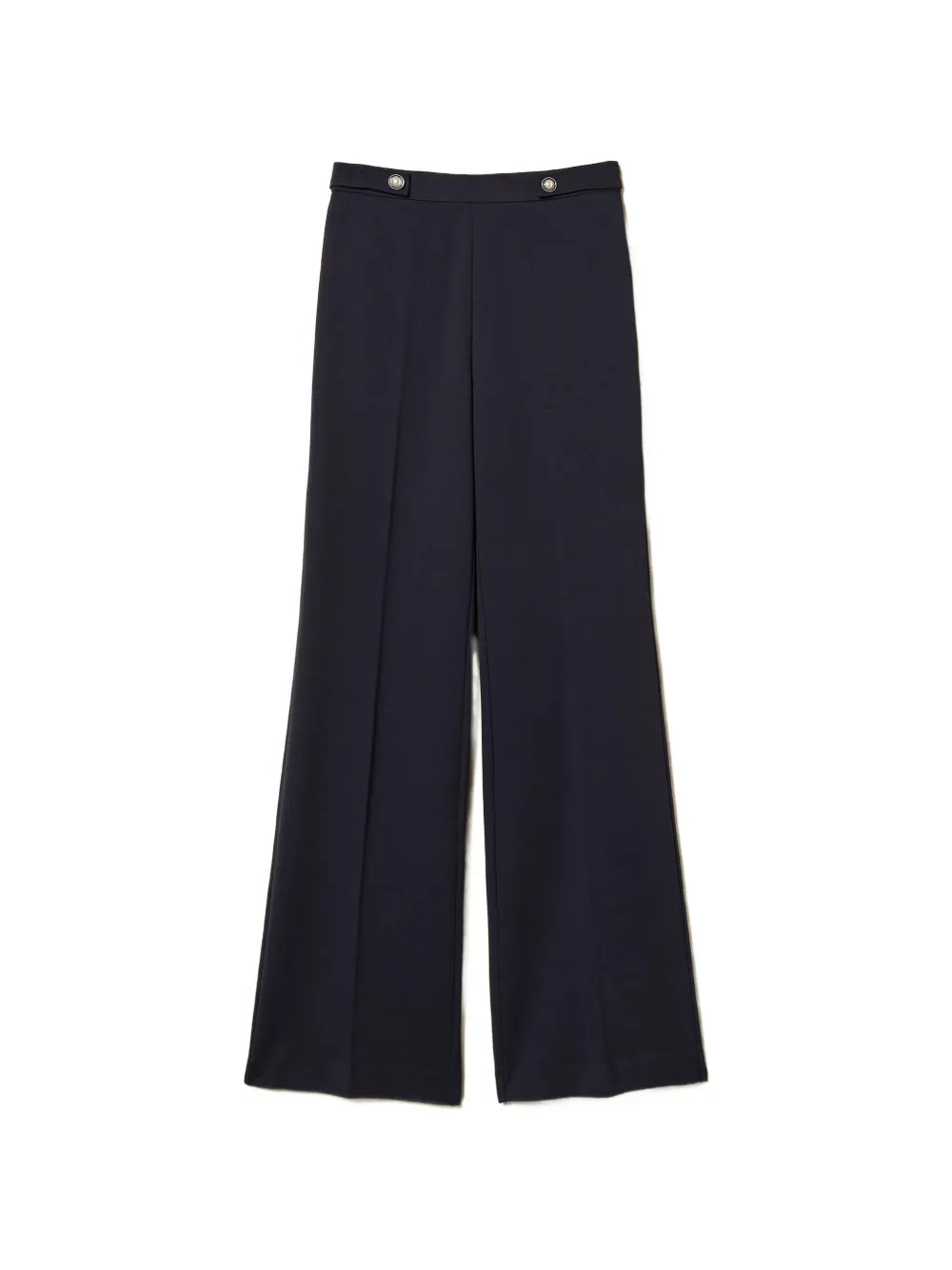 TWINSET pearl-button wide-leg trousers - Blu