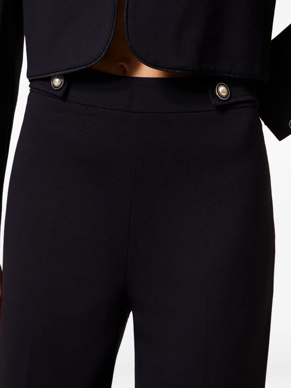 TWINSET Broek met wijde pijpen en parelknopen Blauw