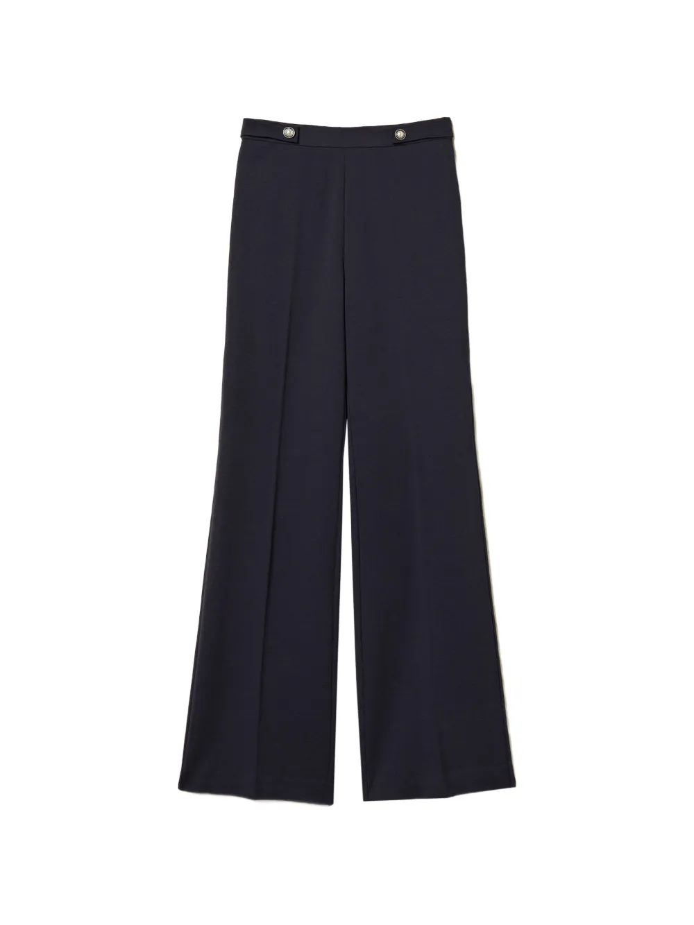 TWINSET pearl-button wide-leg trousers - Blu