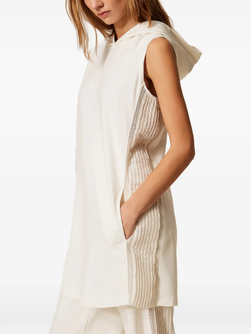 TWINSET Geplooide mini-jurk Wit