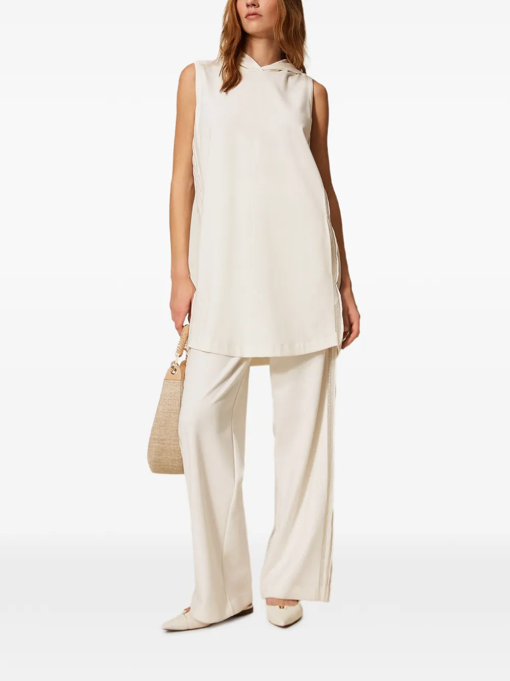 TWINSET Geplooide mini-jurk Wit