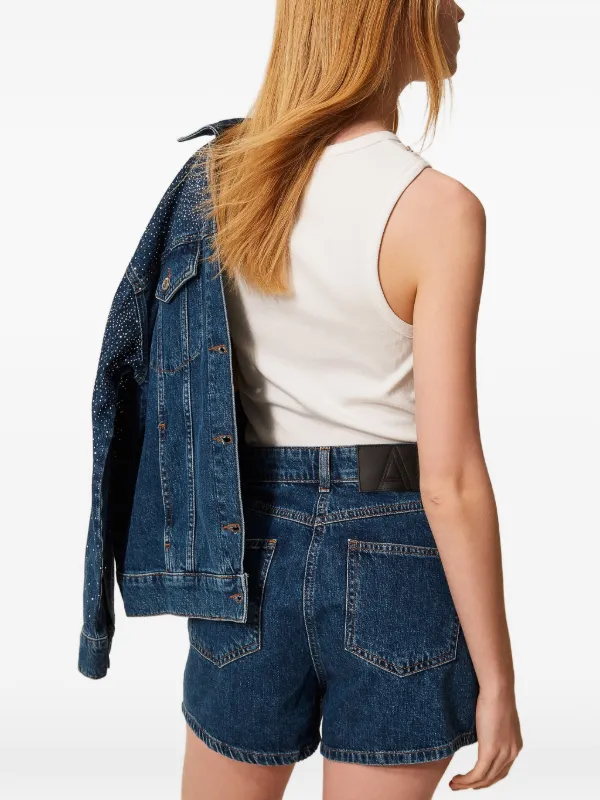 TWINSET ラインストーン デニムショーツ | ブルー | FARFETCH JP