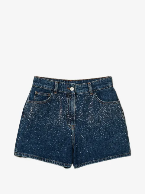 TWINSET denim shorts with rhinestones