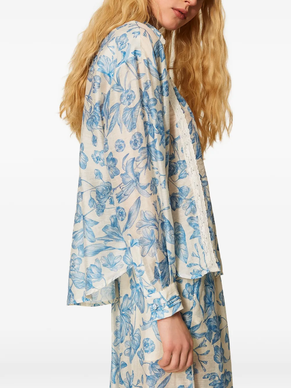 TWINSET Blouse met bloemenprint Blauw