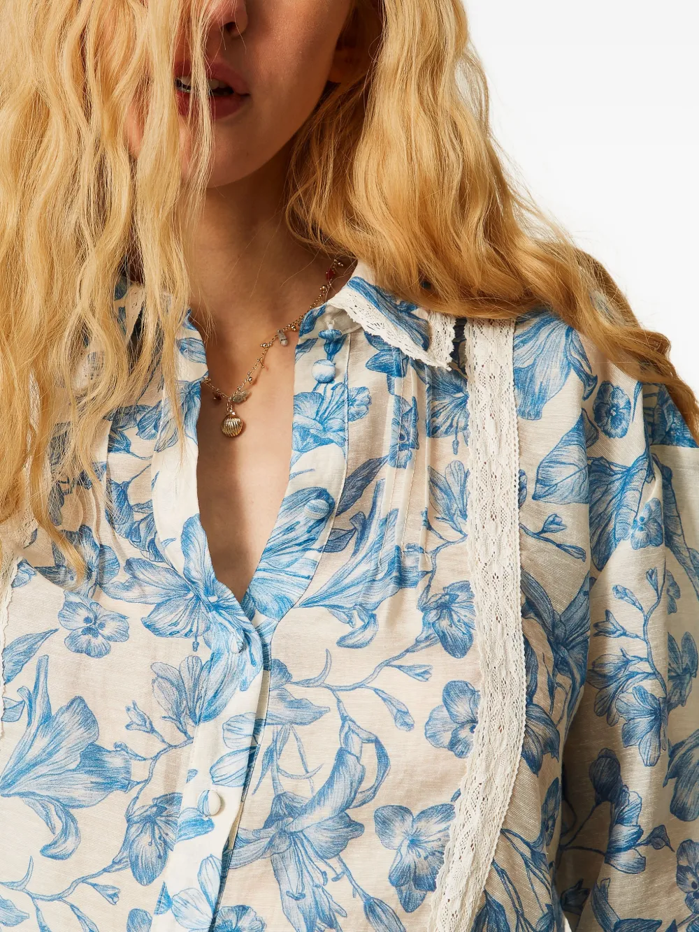 TWINSET Blouse met bloemenprint Blauw