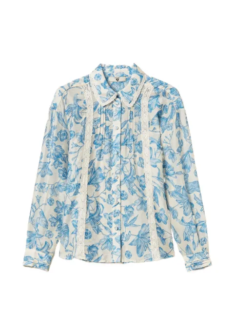 TWINSET floral-pattern laced shirt