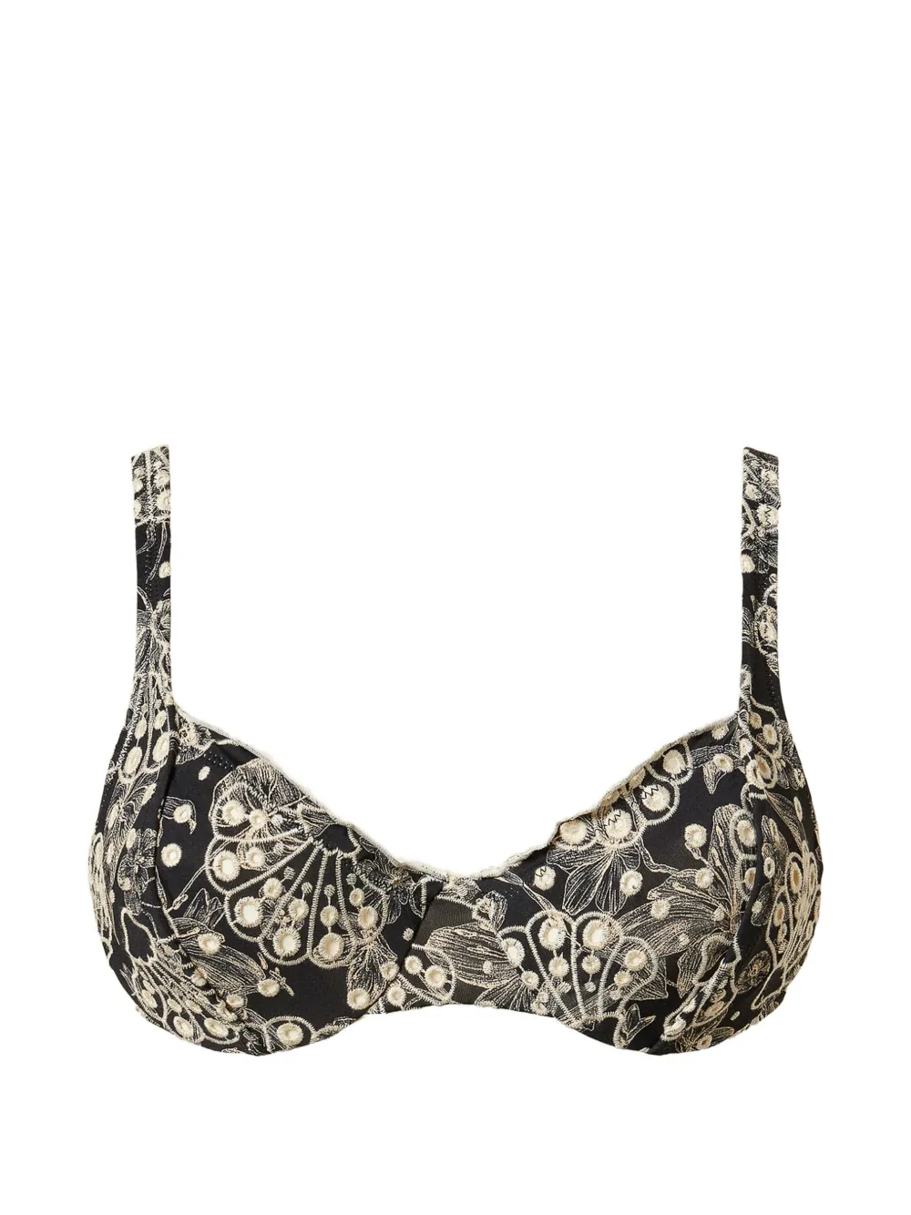 TWINSET embroidered bikini top - Nero