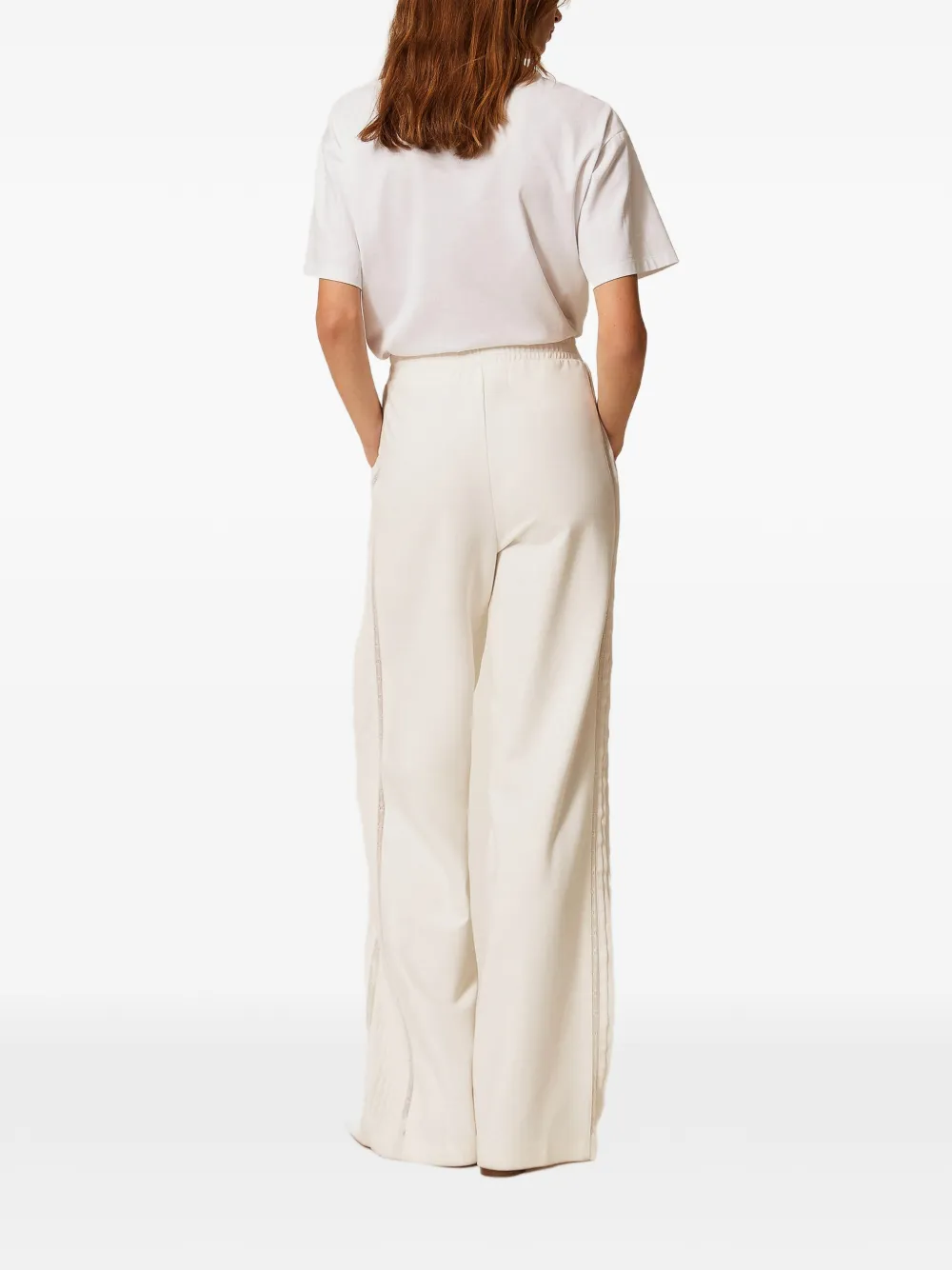 TWINSET Crêpe de chine gerecyclede broek Beige