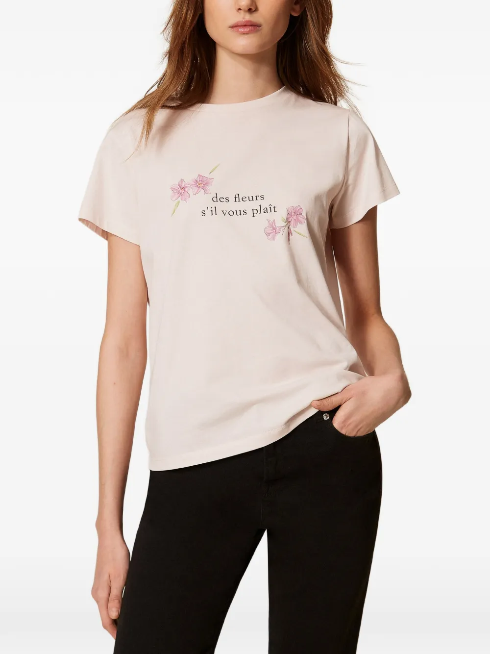  Twinset Slogan-print T-shirt - Pink 