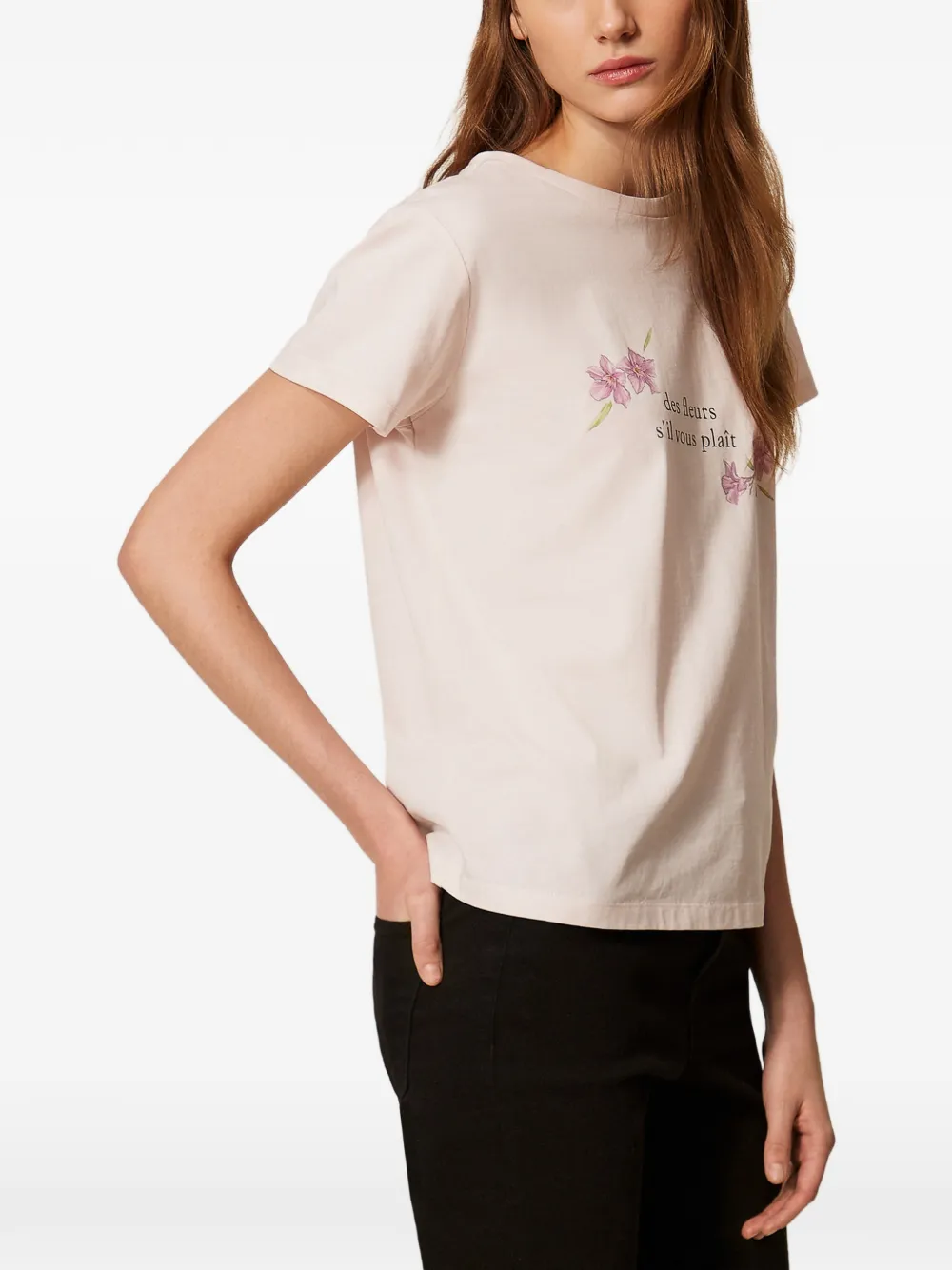  Twinset Slogan-print T-shirt - Pink 