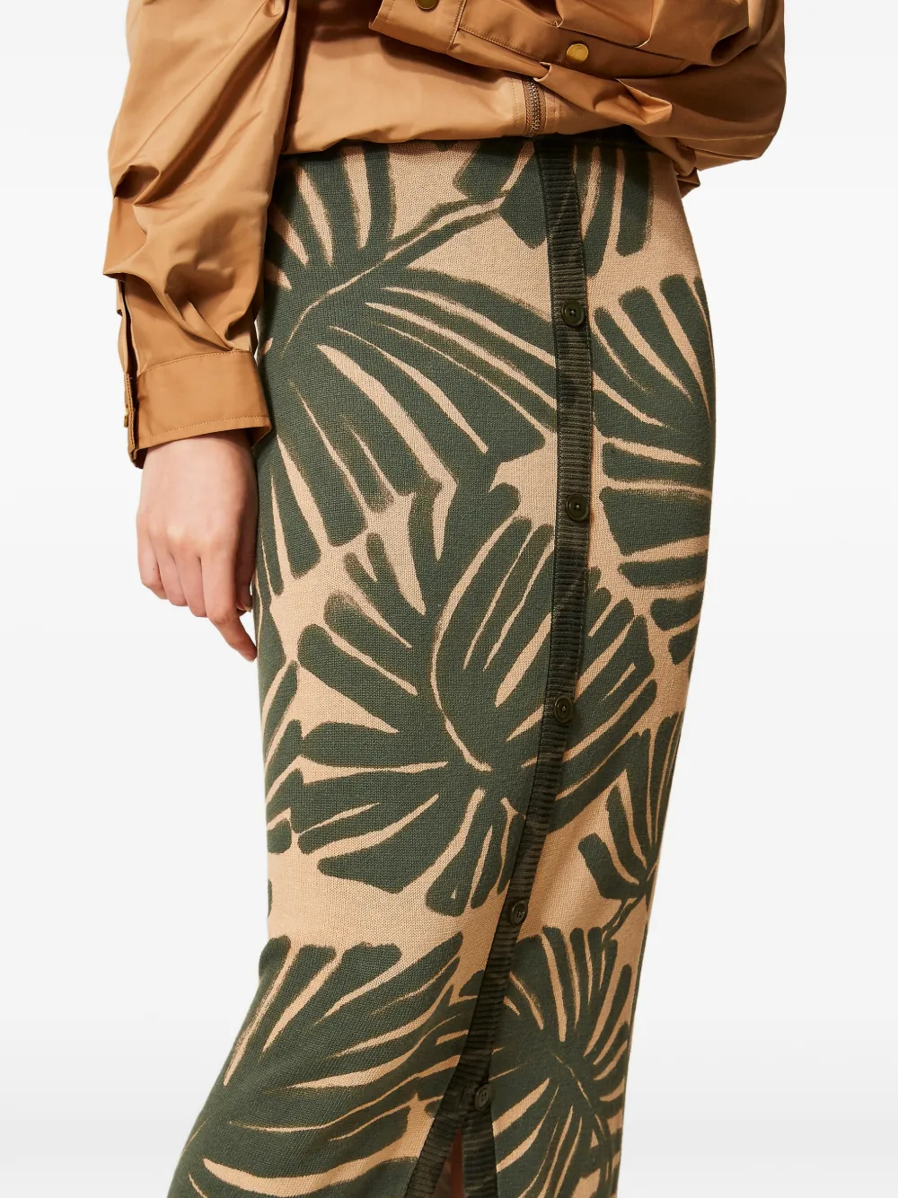 TWINSET Gebreide midi-rok met print Beige