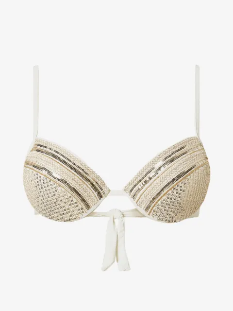TWINSET sequin embroidered push-up bikini top