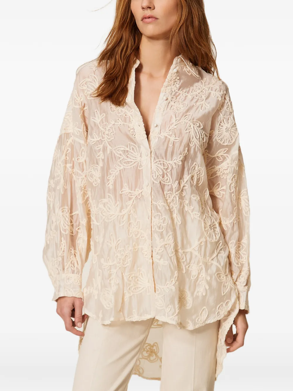 TWINSET Blouse met borduurwerk Beige