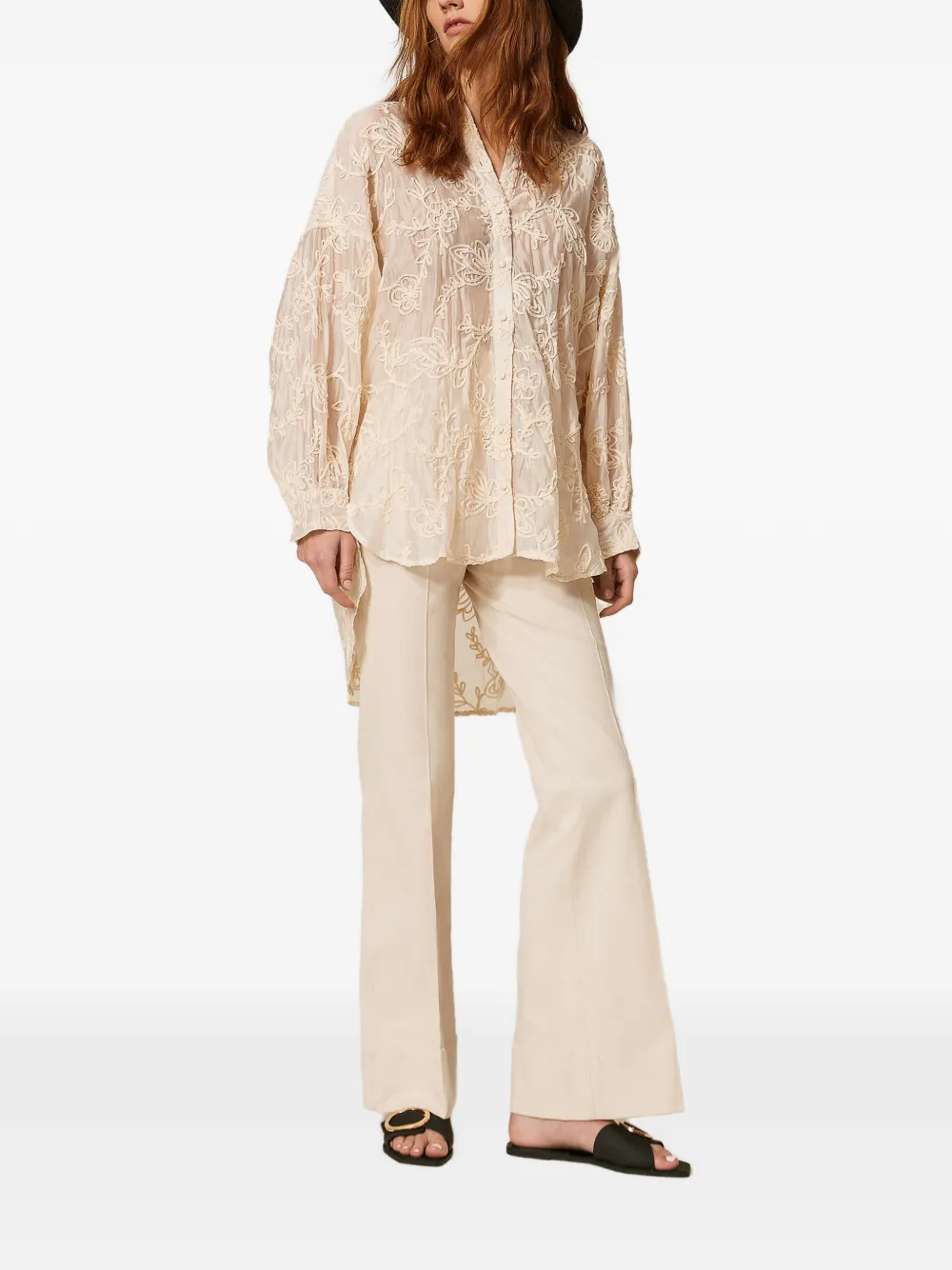 TWINSET Blouse met borduurwerk Beige
