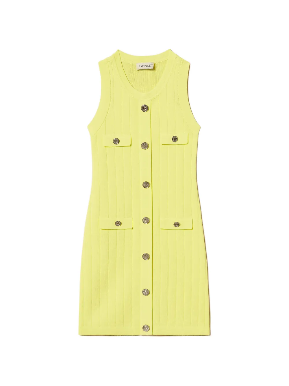 TWINSET Kids buttoned knitted dress - Giallo