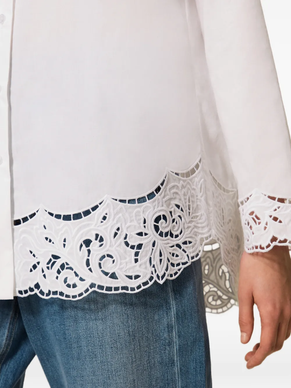 TWINSET Blouse met broderie anglaise Wit