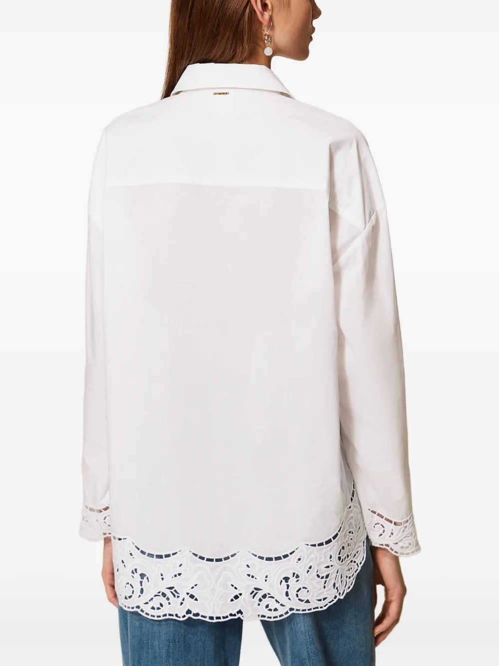 TWINSET Blouse met broderie anglaise Wit