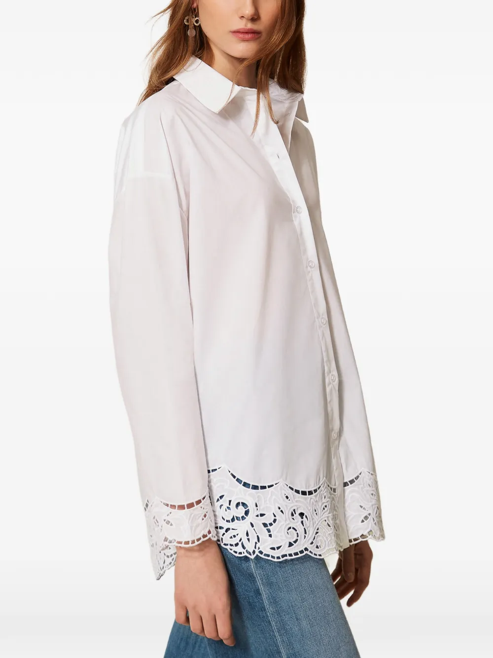 TWINSET Blouse met broderie anglaise Wit