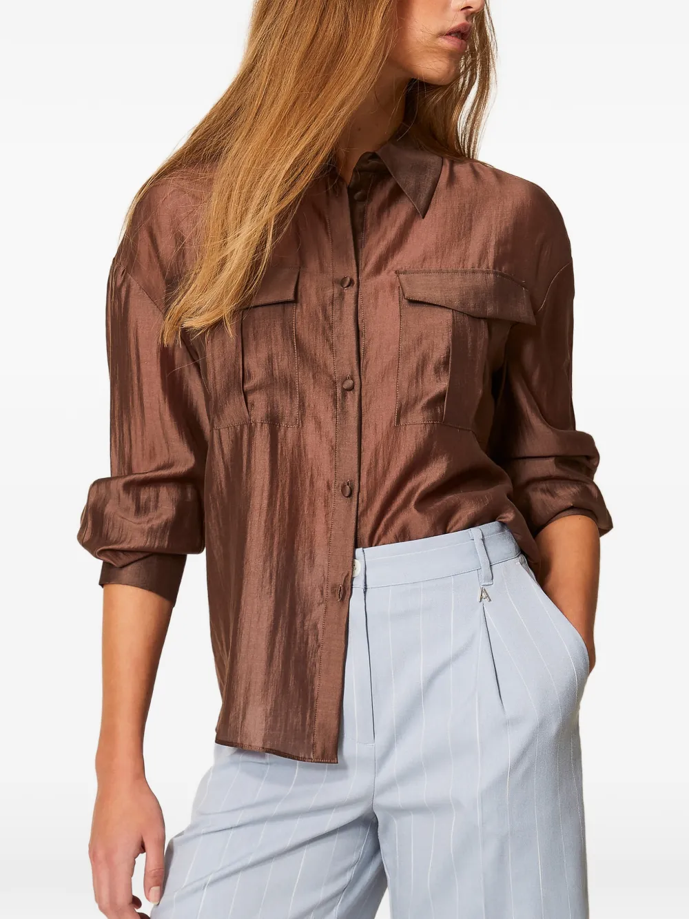  Twinset Chest-pockets Shirt - Brown 