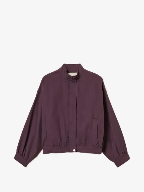 TWINSET lyocell and cotton zip jacket
