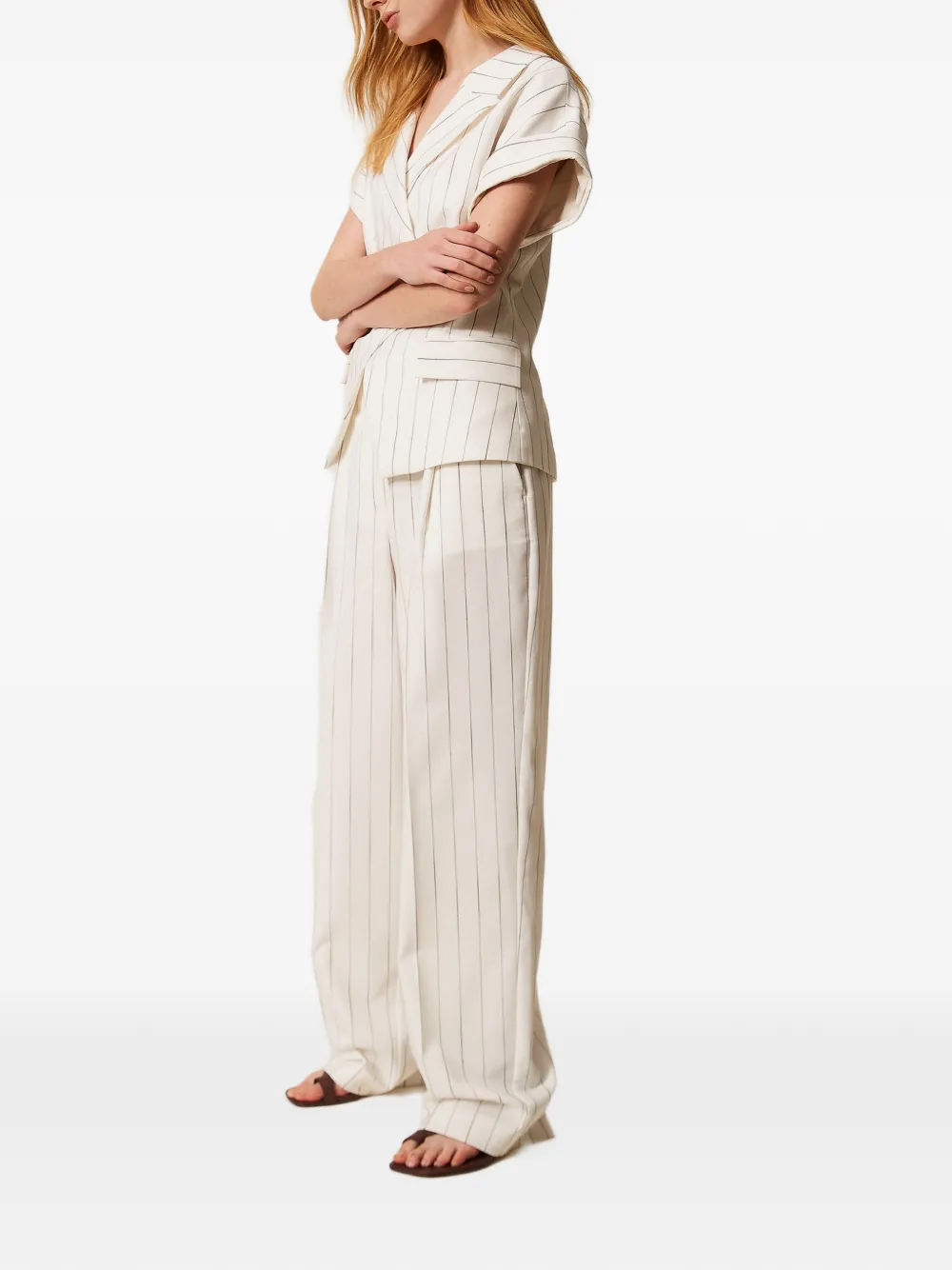 TWINSET Broek met krijtstreep Wit