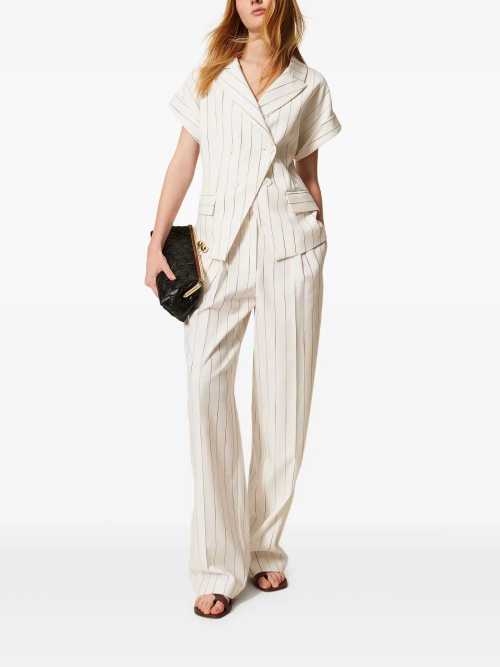 TWINSET Broek met krijtstreep Wit