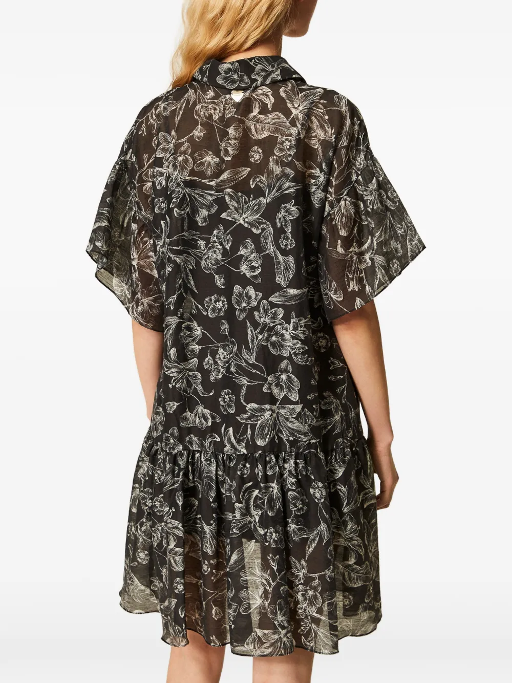 TWINSET Shirtjurk met bloemenprint Zwart