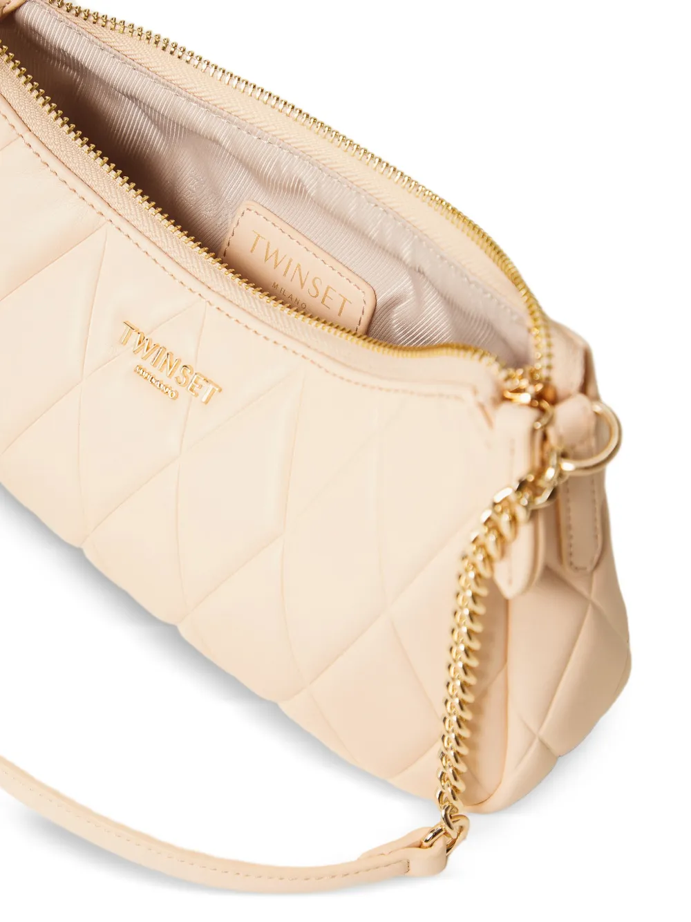 TWINSET Schoudertas met logo Beige