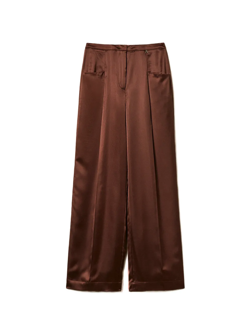 TWINSET satin palazzo trousers - Marrone