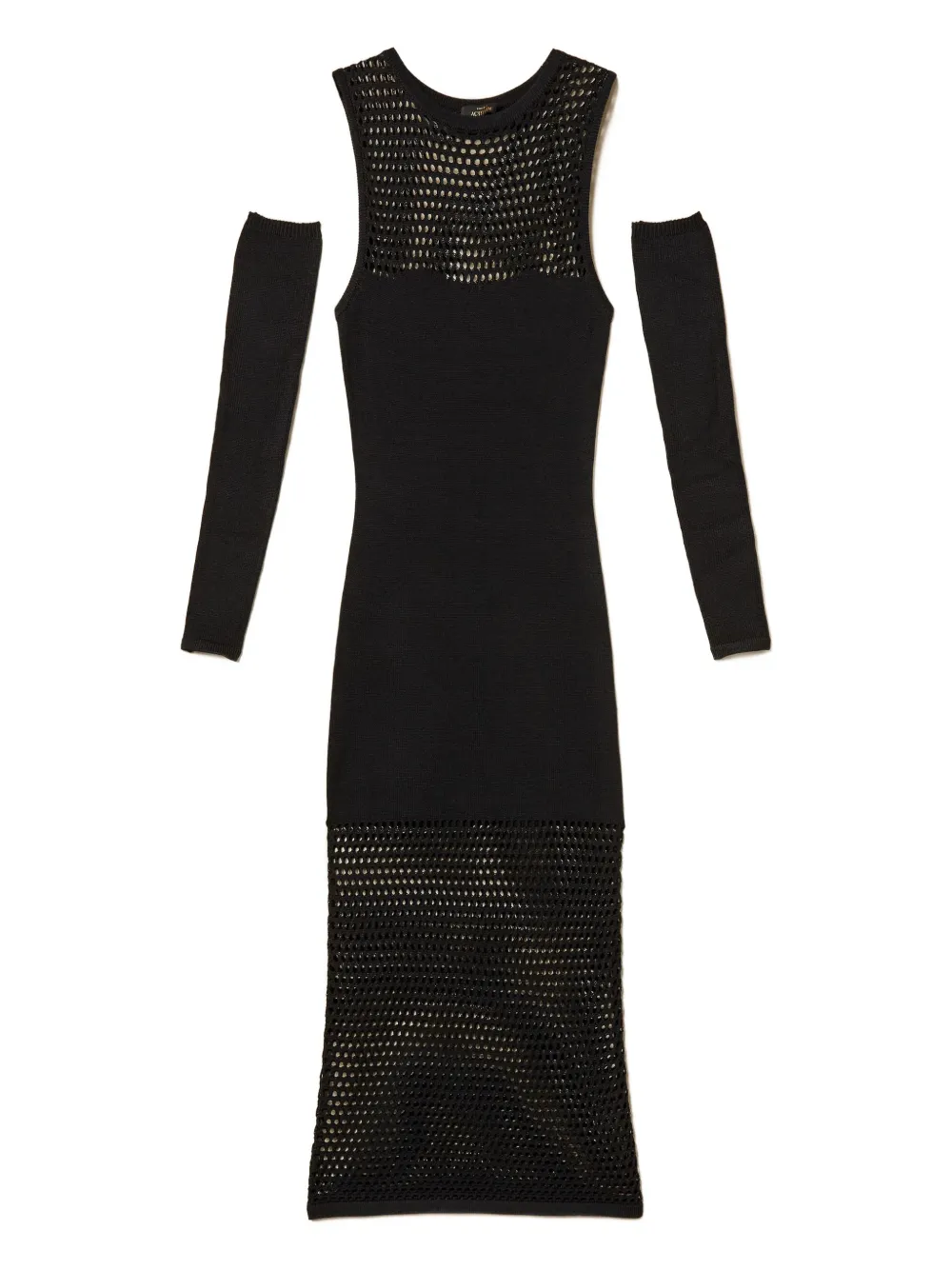 TWINSET cut-out detail sleeveless midi dress - Nero