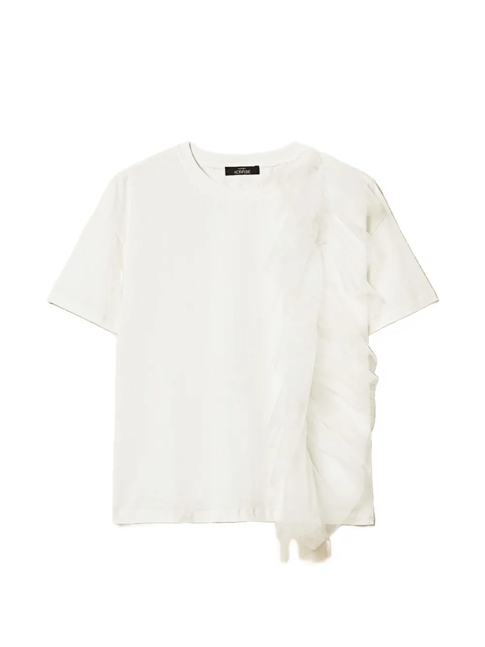 TWINSET ruffled-tulle T-shirt - Bianco
