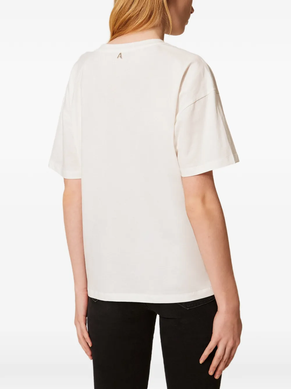 TWINSET Tulen T-shirt met ruches Wit