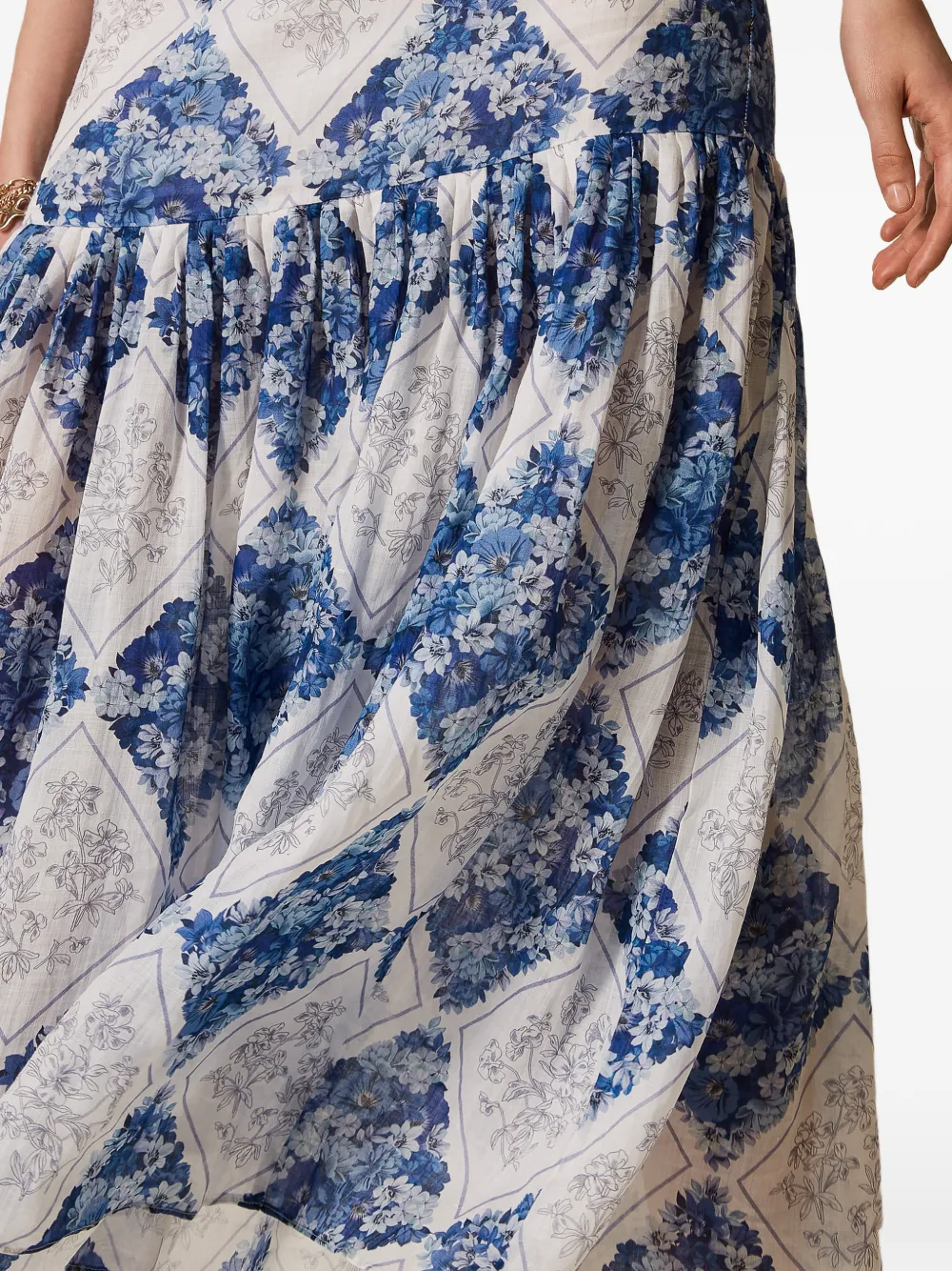TWINSET Maxi-jurk met bloemenprint Blauw
