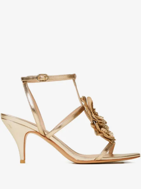 TWINSET leather sandals with flower