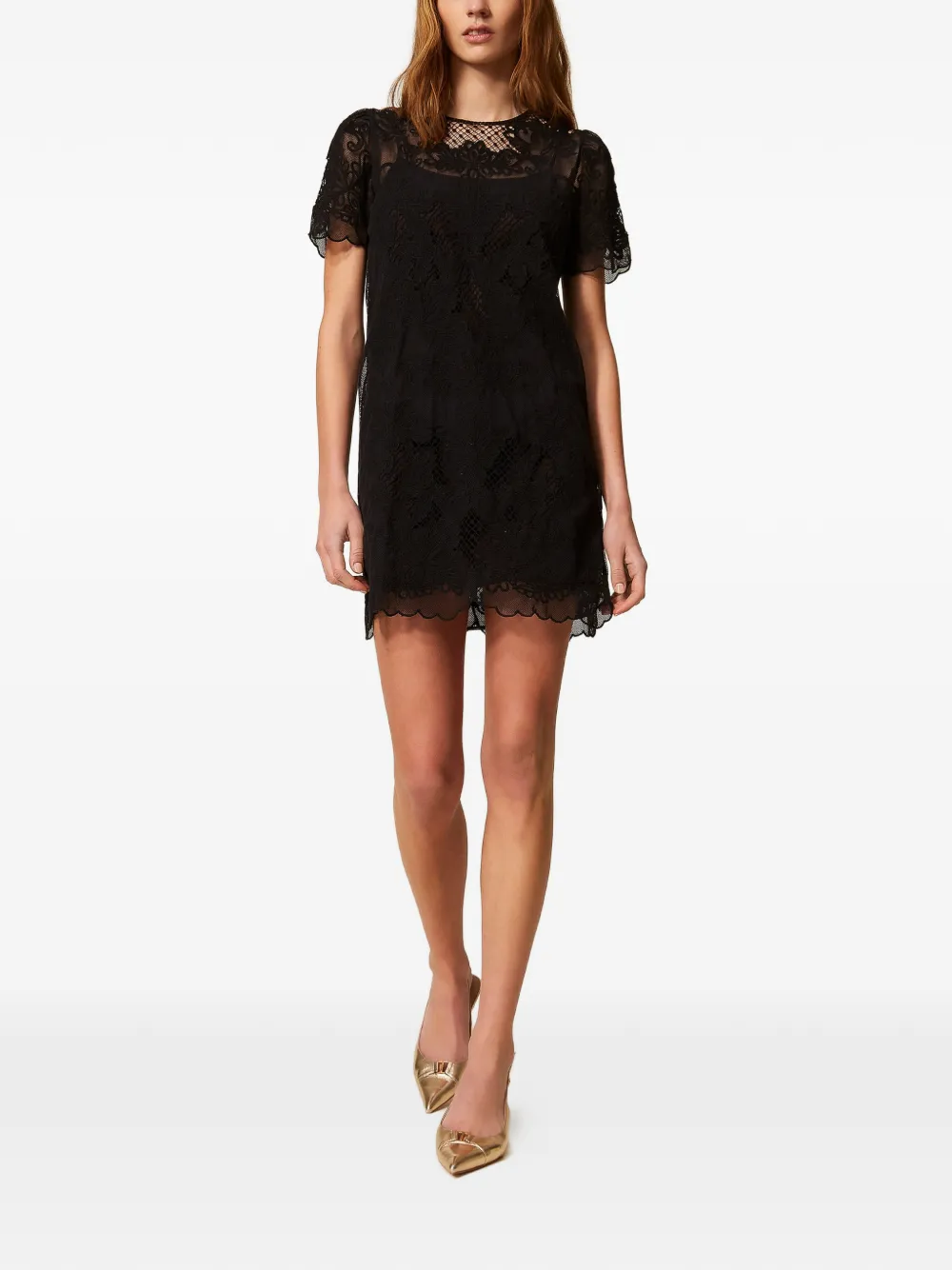 TWINSET Mini-jurk met ronde hals Zwart
