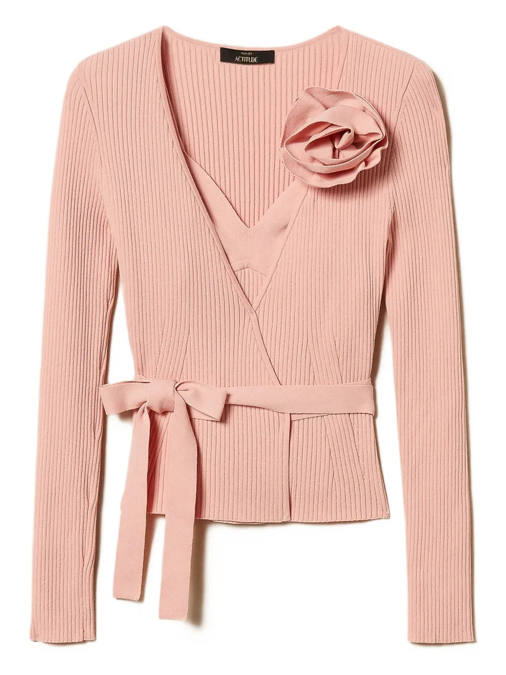 Twinset Brooch Knit Top (set Of Two) In Pink