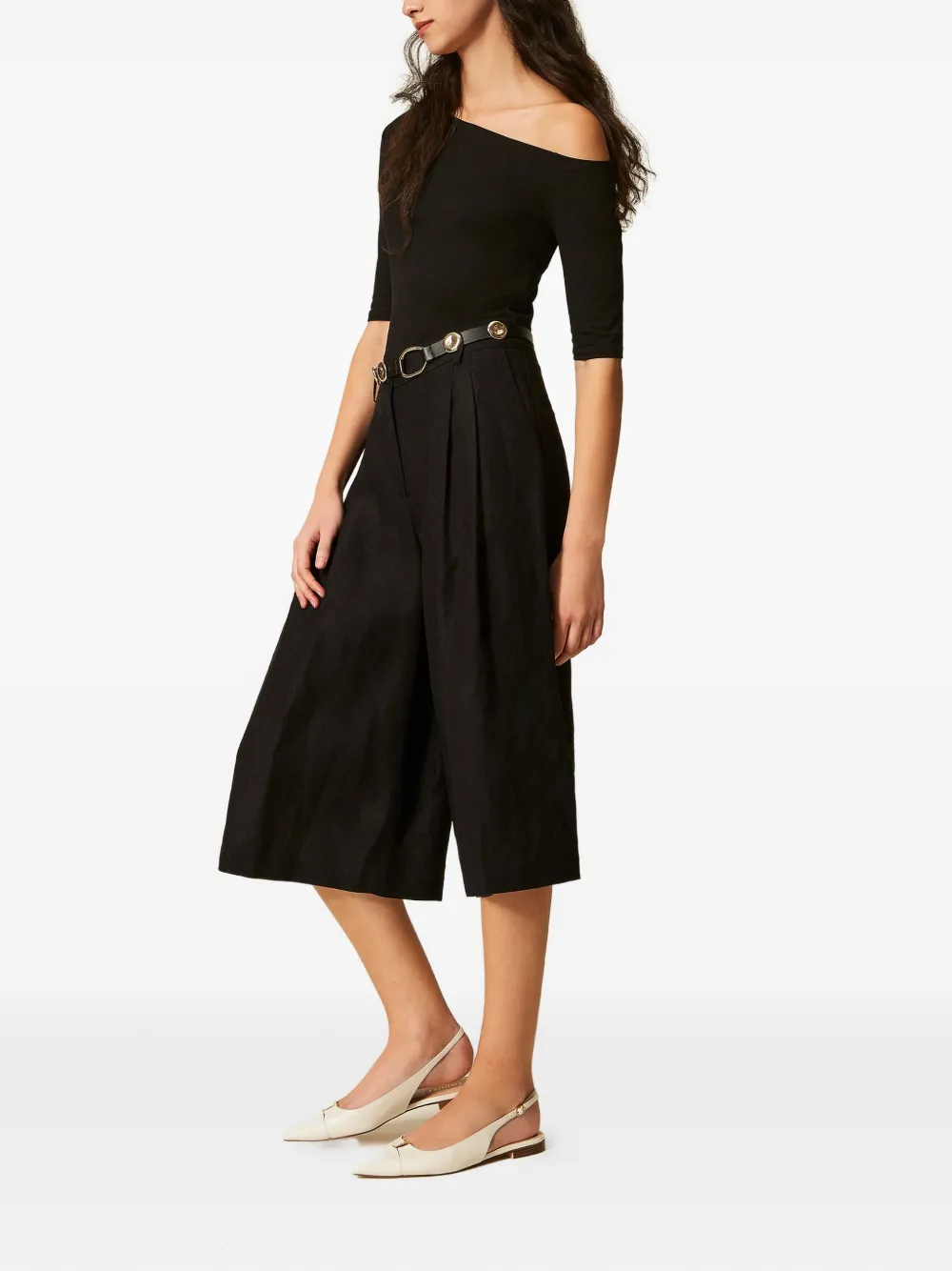  Twinset Pleated Bermuda Shorts - Black 