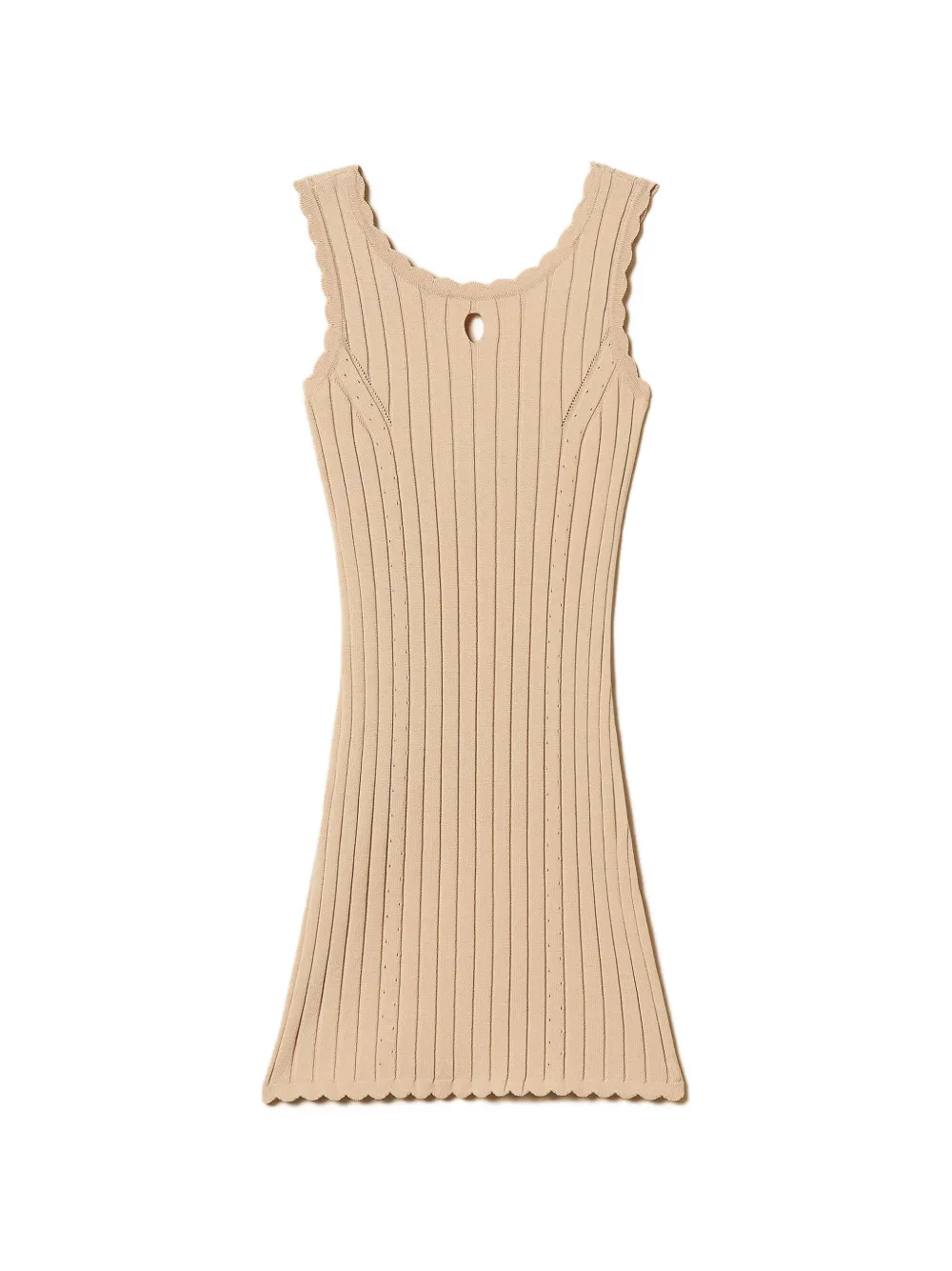 TWINSET Kids Ribgebreide mini-jurk Beige