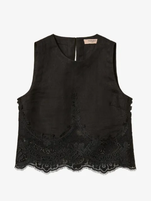 TWINSET top con detalle de encaje