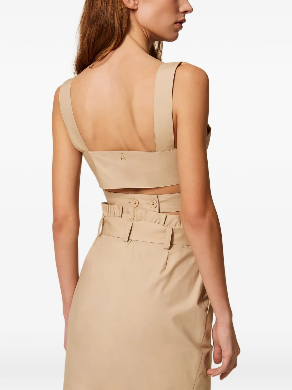 TWINSET Popeline top met gesp Beige