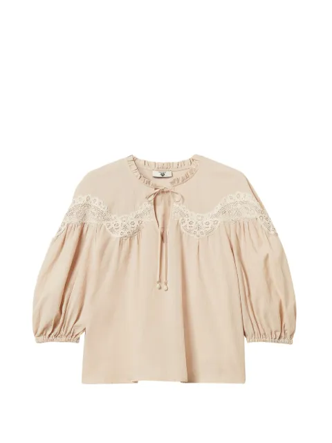TWINSET lace-panelling blouse