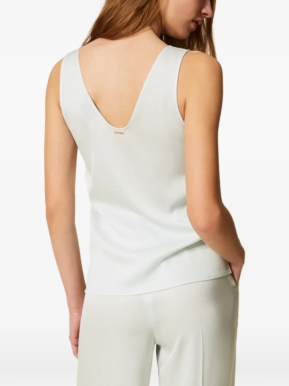 TWINSET Satijnen top Groen