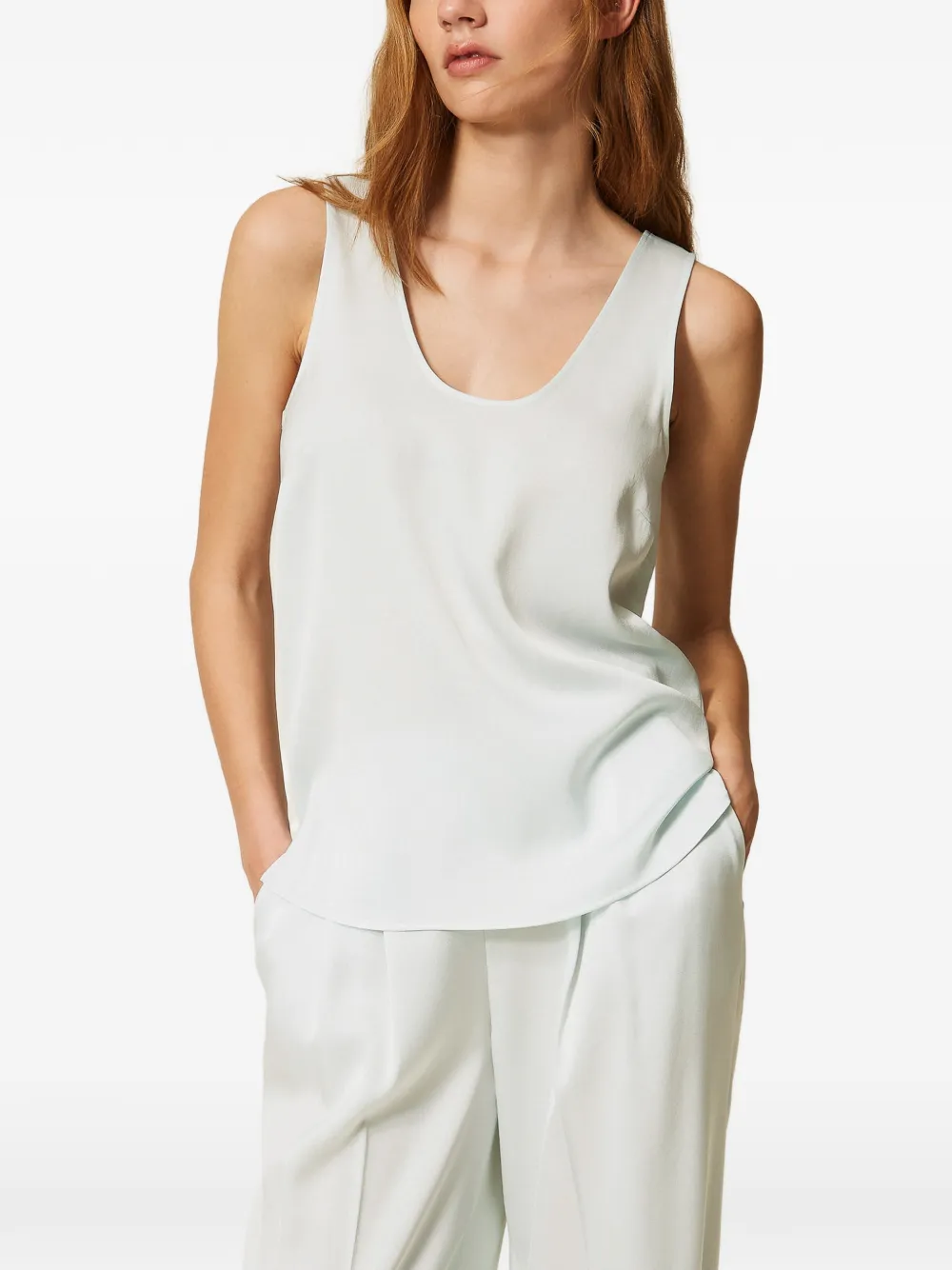 TWINSET Satijnen top Groen