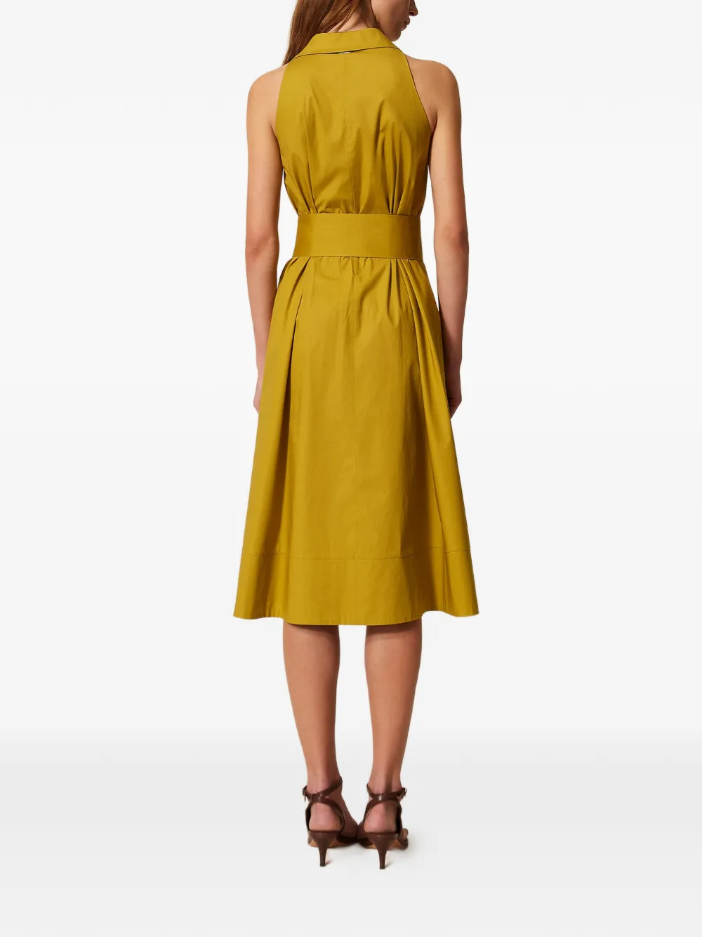 TWINSET Mouwloze midi-blousejurk Geel