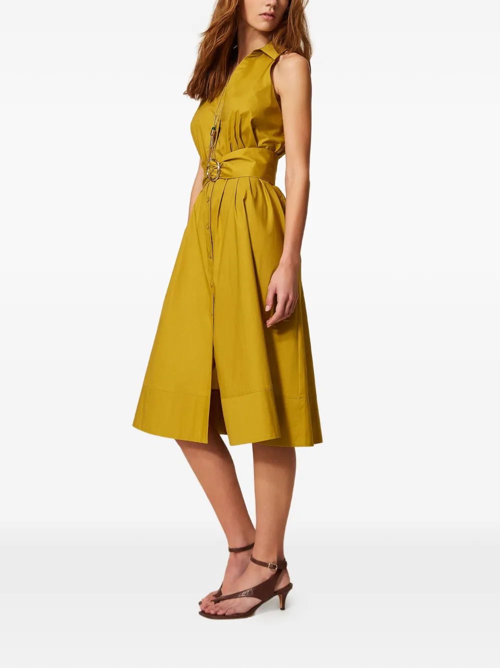TWINSET Mouwloze midi-blousejurk Geel