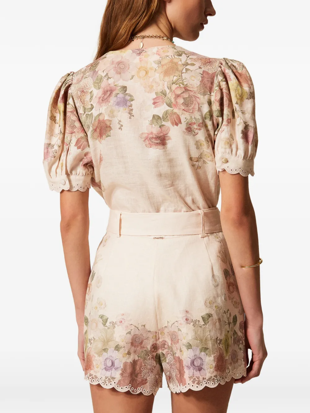  Twinset Floral-print Shorts - Neutrals 