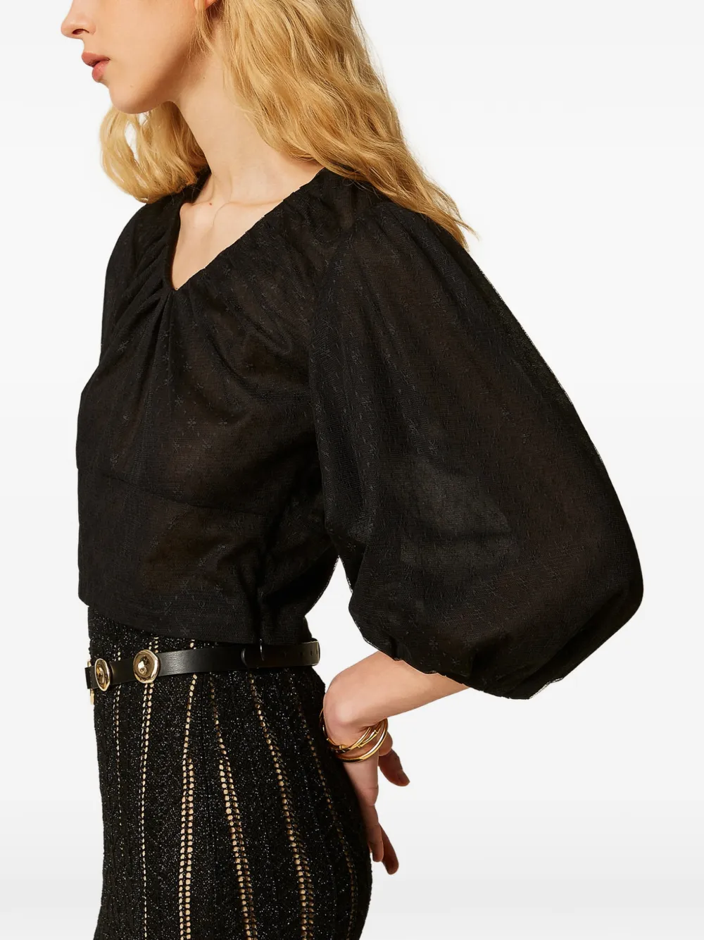  Twinset Tulle Blouse - Black 