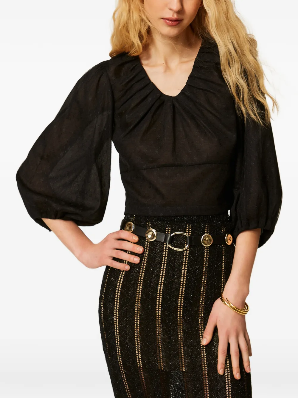  Twinset Tulle Blouse - Black 