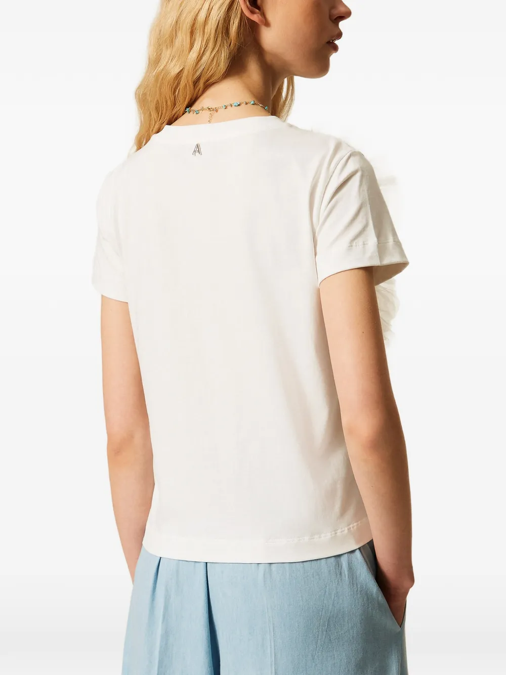 TWINSET Tulen T-shirt met bloemen Wit